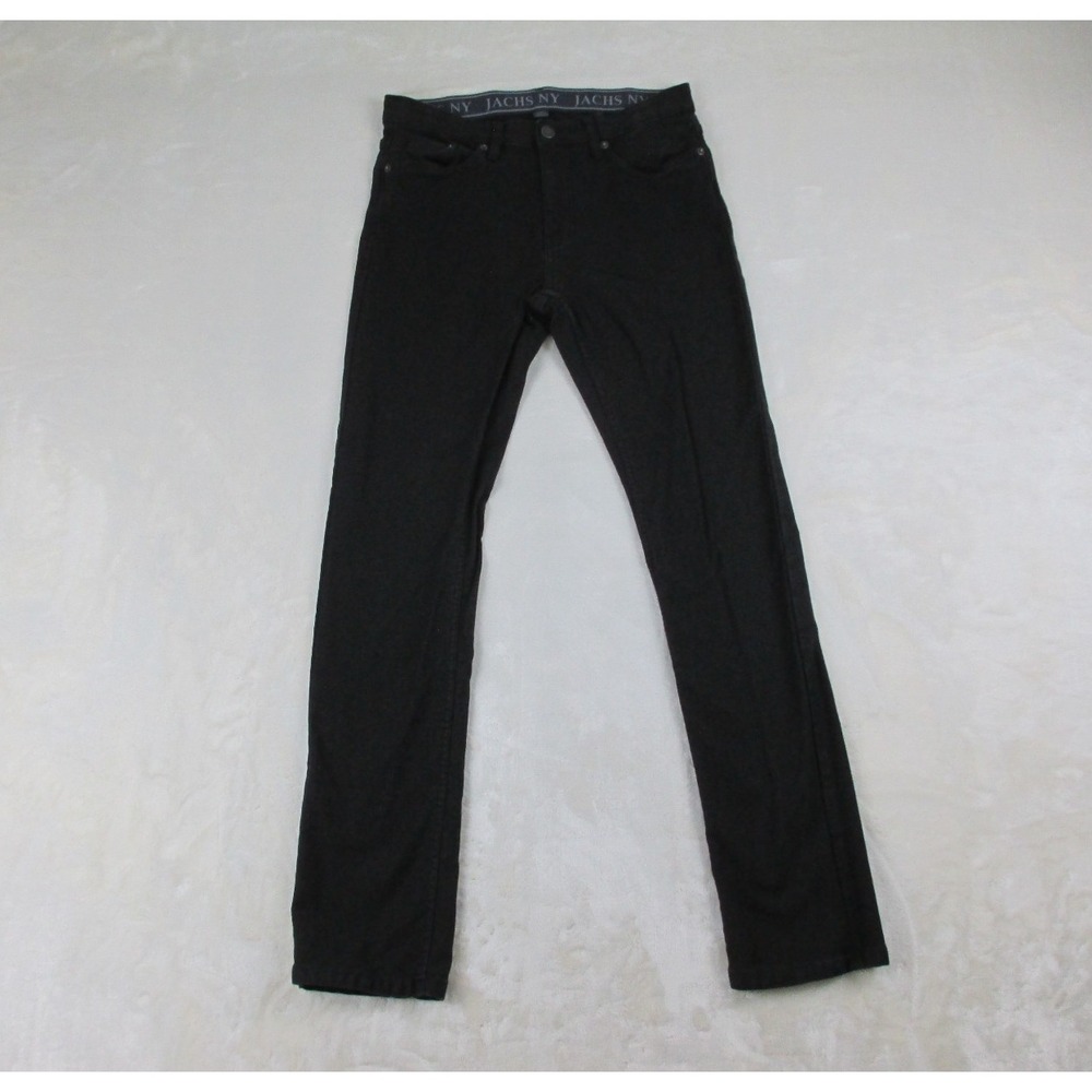 Jachs NY Pants Mens 32 Black Denim Jeans‎ Cotton Pockets Casual 32X34